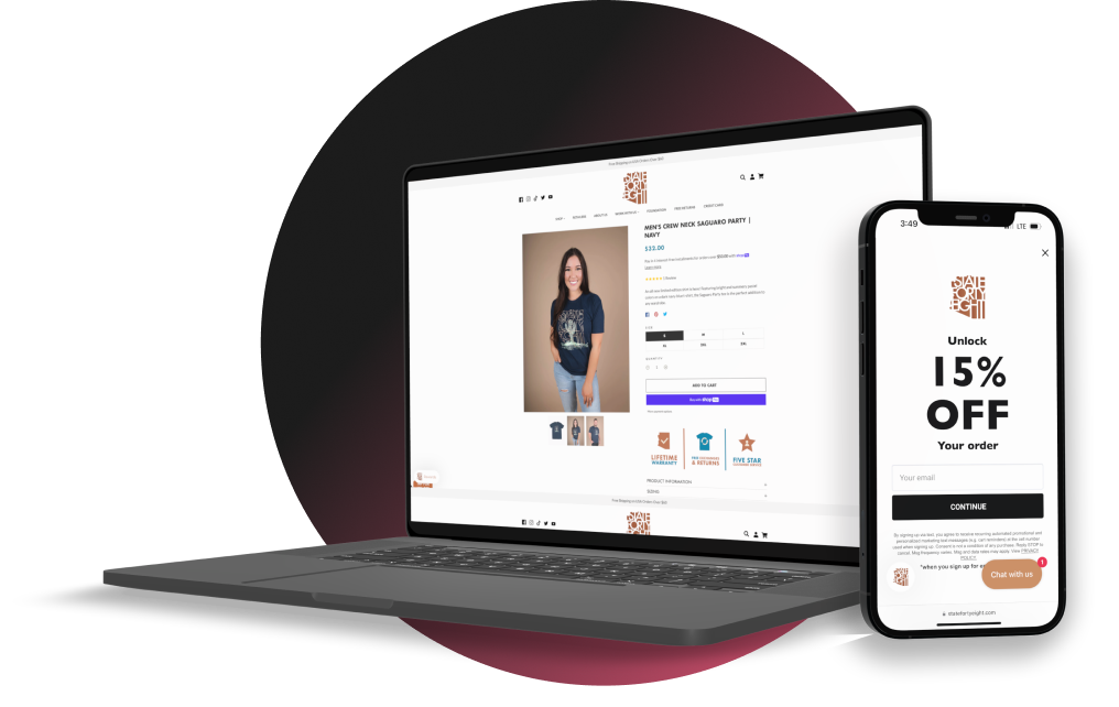 Shopify Plus storefront shown on laptop and mobile