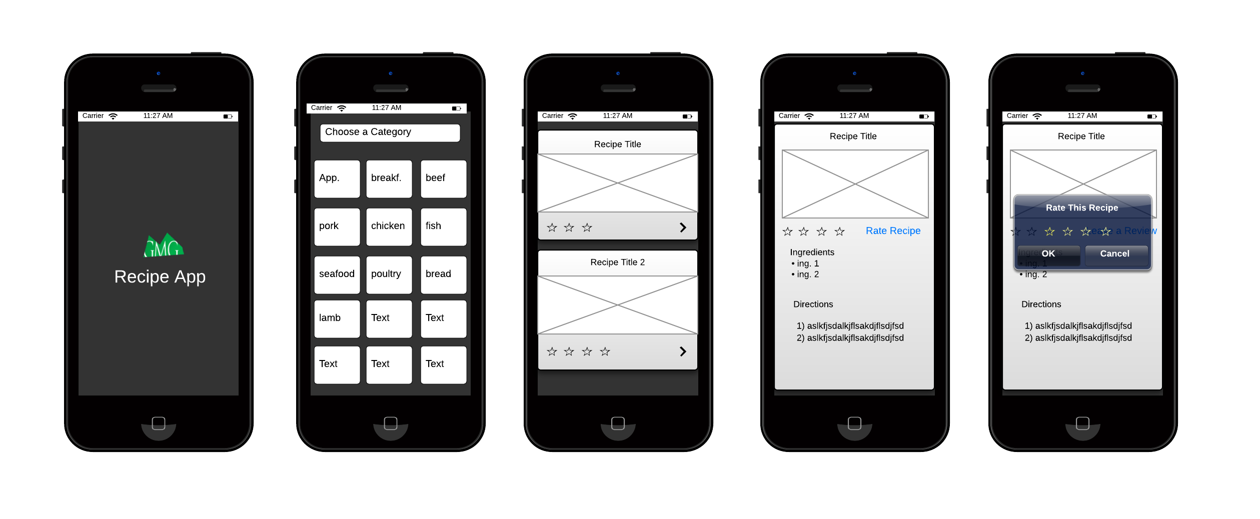 Example Wireframes