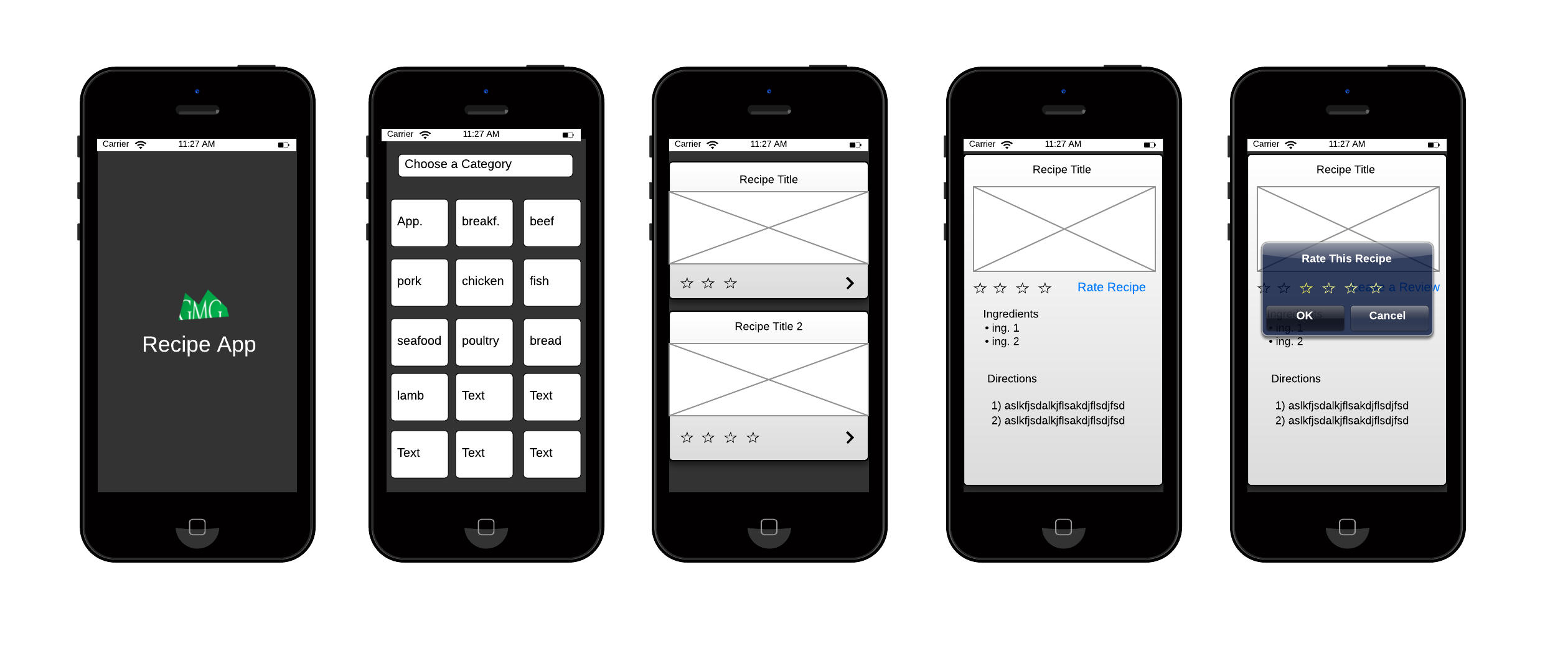 Example Wireframes