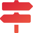 Sitemap in Footer - arrow-shaped signs on a pole