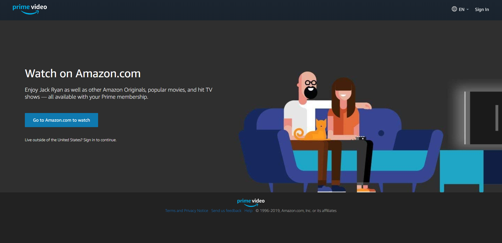 A screenshot of the Prime Video home page