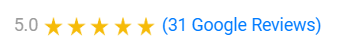 Fyresite's google ratings. It's 5 stars out of 31 reviews.