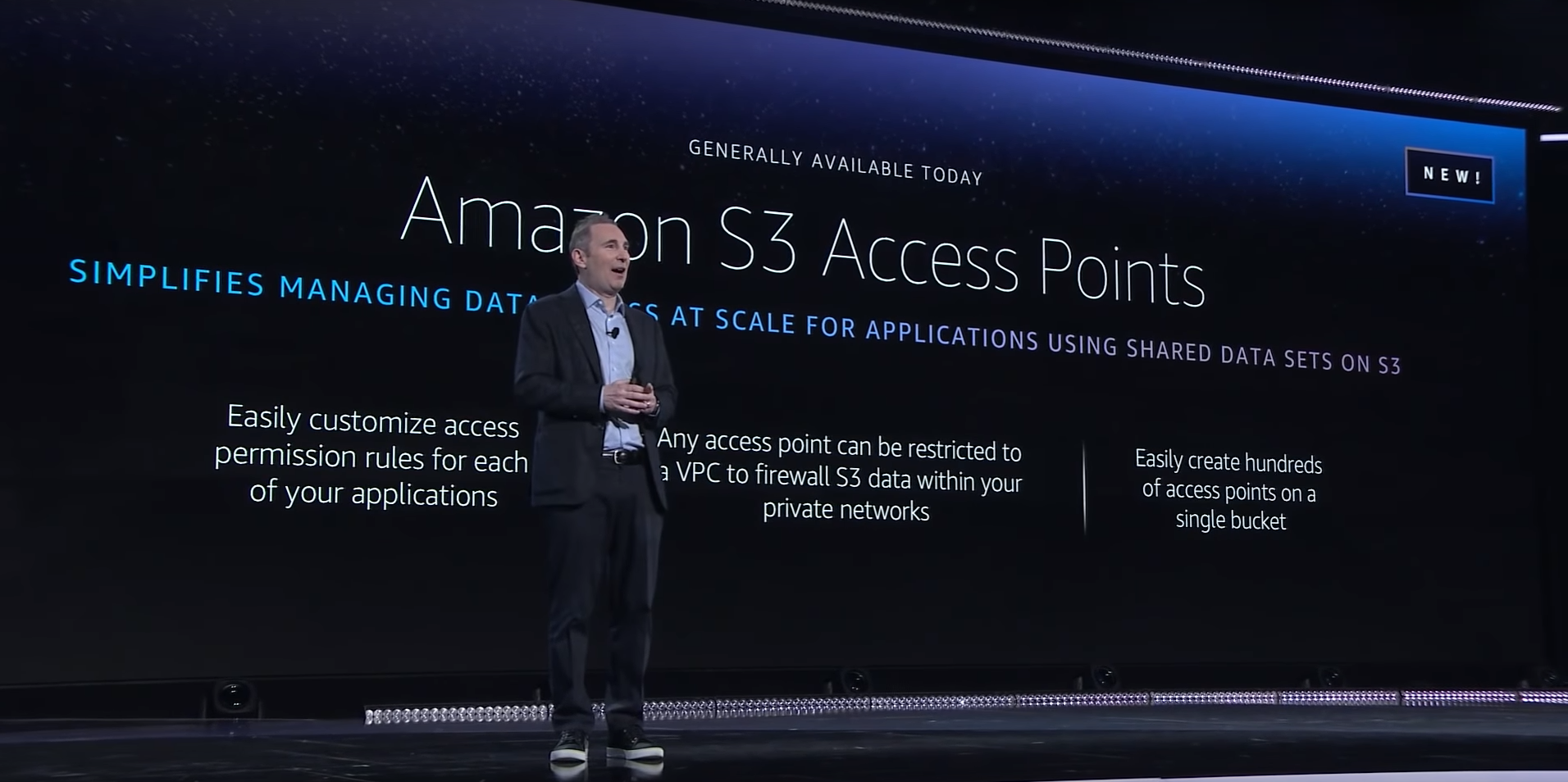 AWS CEO Andy Jassy announcing S3 Access Points at AWS re:Invent 2019