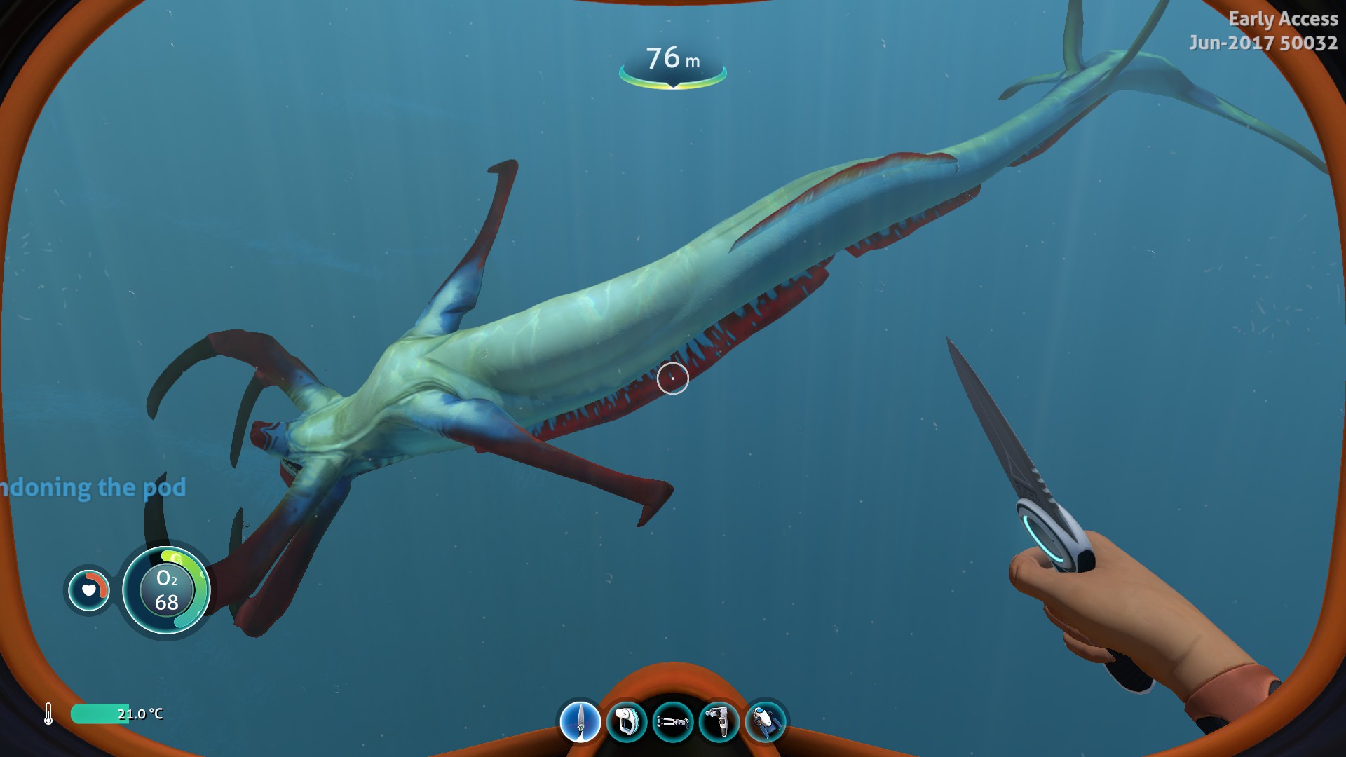 A deceased alien creature from the video game Subnautica