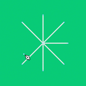 An animated gif of eight external points connected by a single central point. The cursor grabs and manipulates the center point to demonstrate that all the points are truly connected to the center.