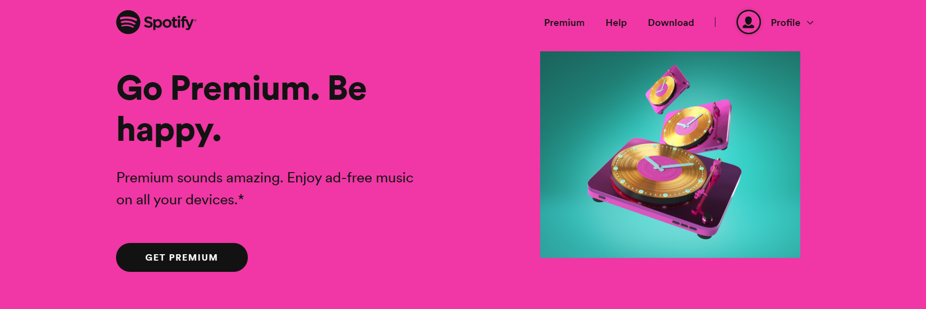 Spotify's premium page