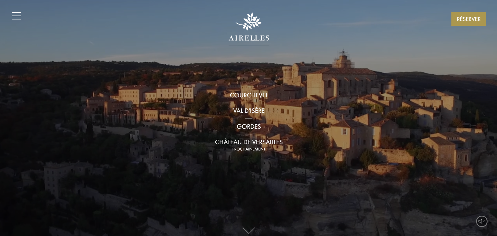 The Airelles single-page website