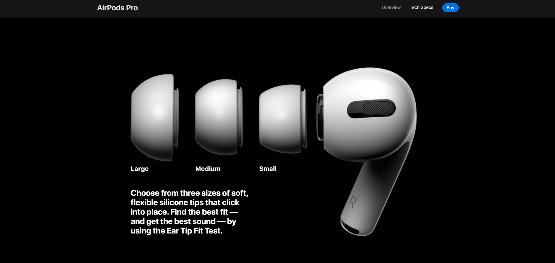 The AirPods Pro parallax website