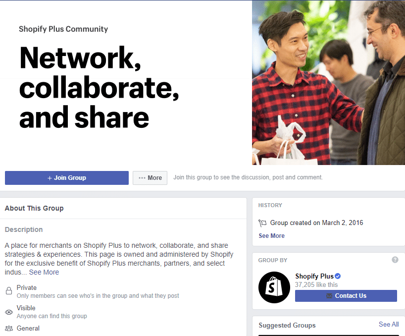 Shopify Plus Community facebook