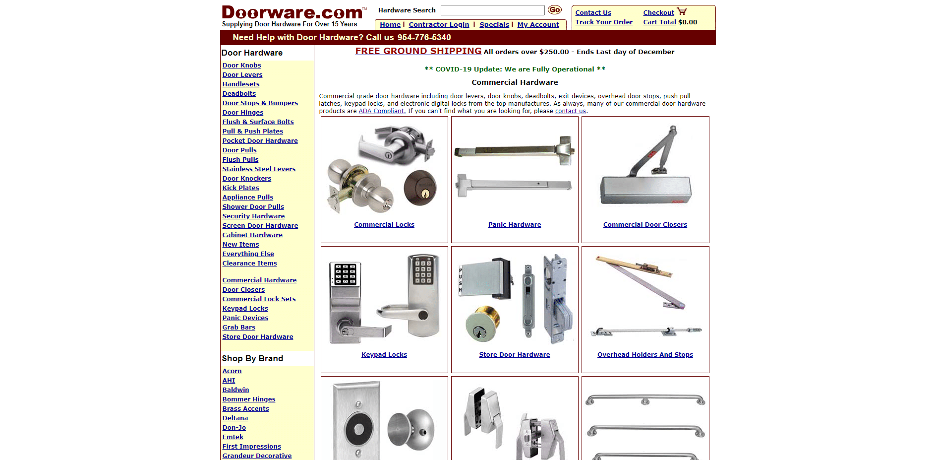 Doorware ugly commercial hardware website