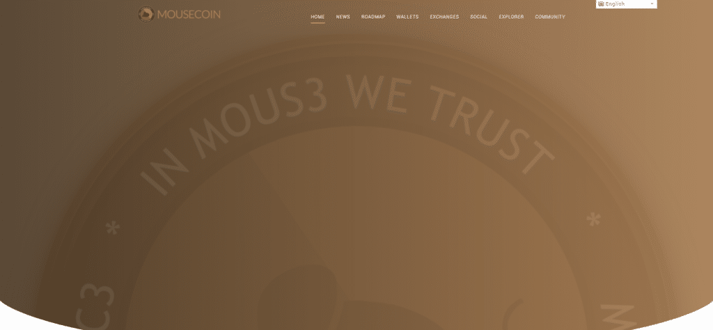 MOUSECOIN landing page is all brown