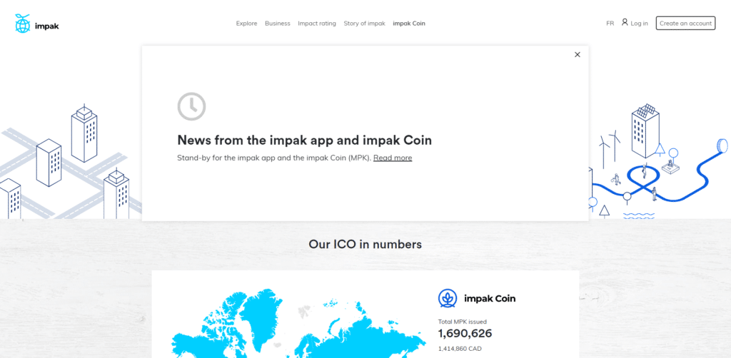 Impak charity token website
