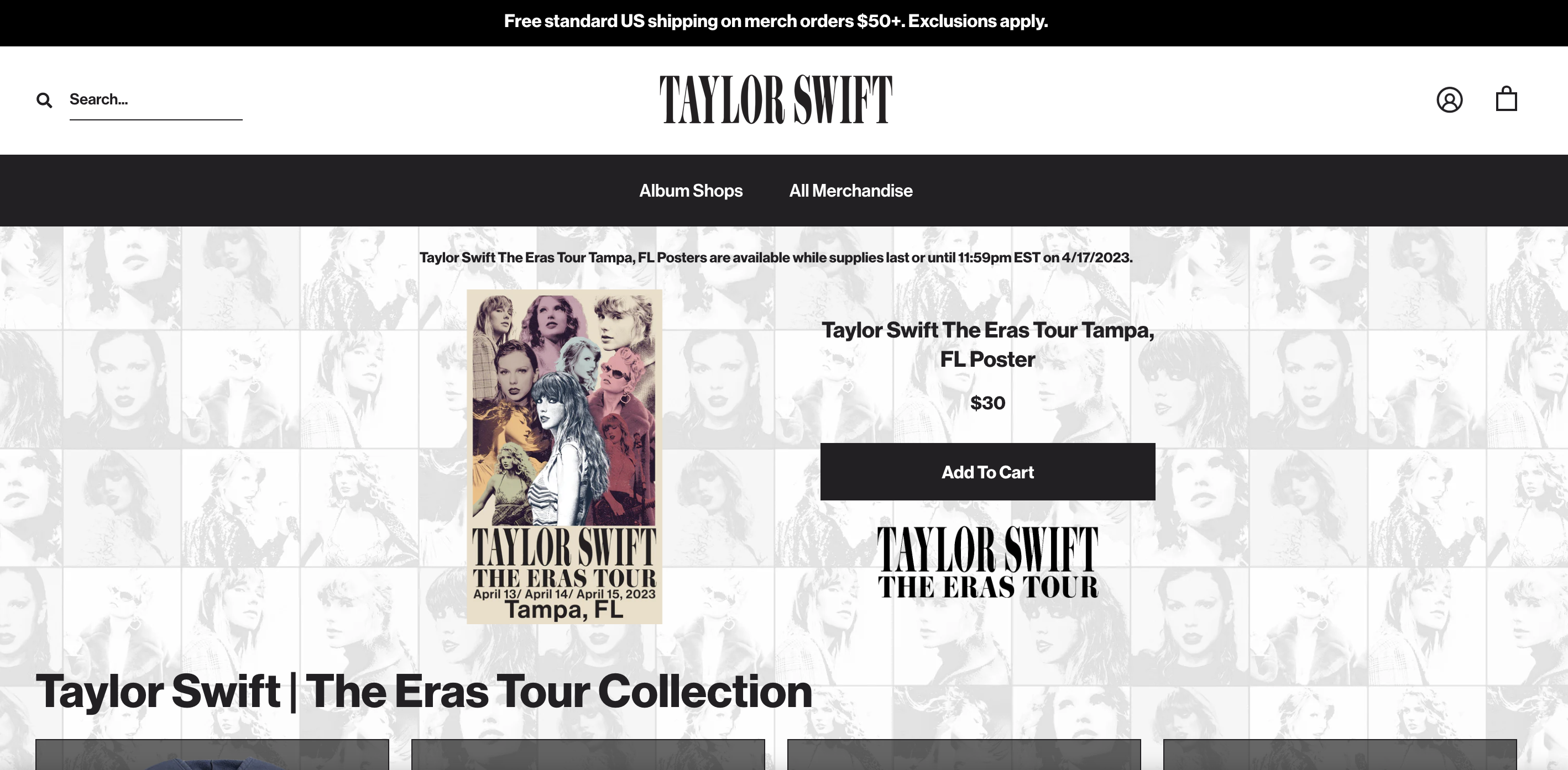 Shop Taylor Swift Homepage