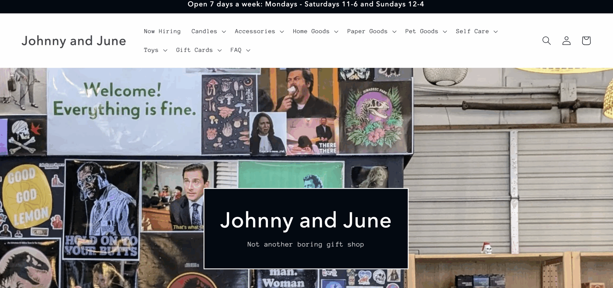 Johnny and June LGBTQIA+ Shopify Store