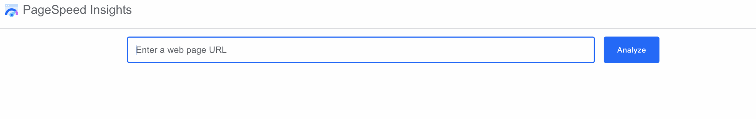 PageSpeed Insights Page enter URL