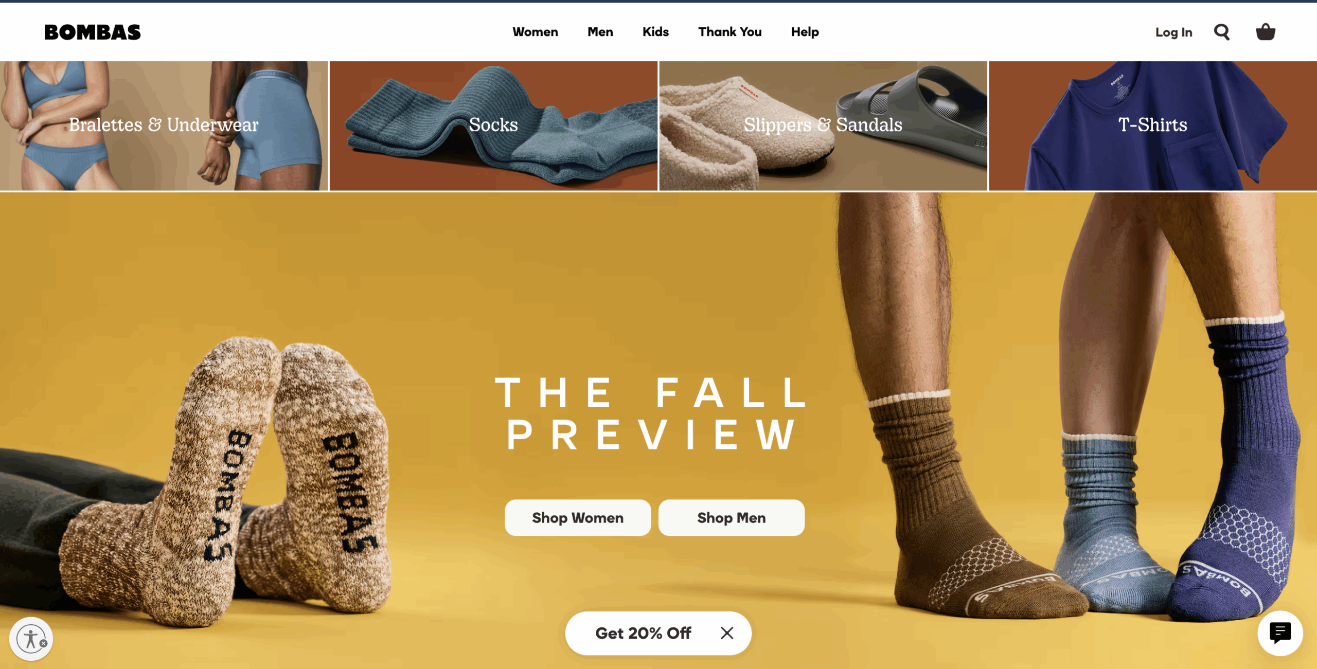Bombas Sustainable Shopify store