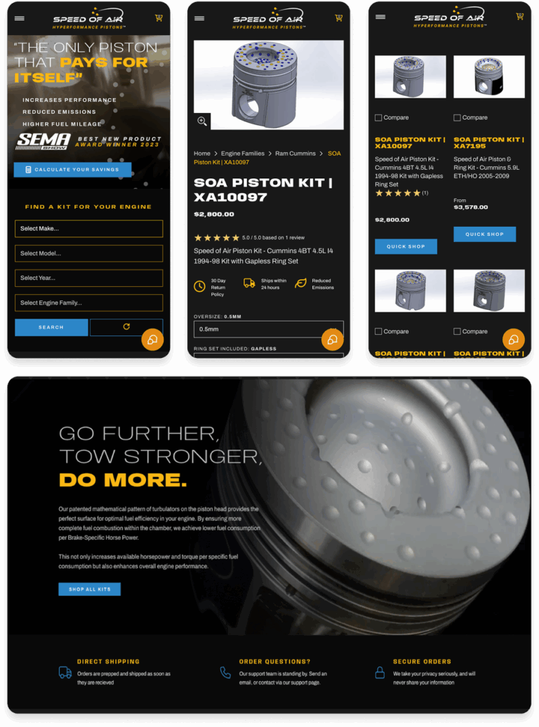 SOA Pistons New SHopify Store Mobile